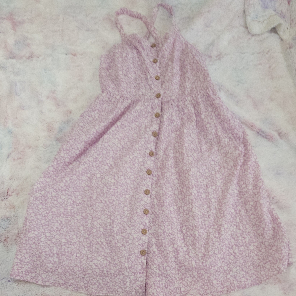 Cat & Jack Pink Floral Button-Front Sundress